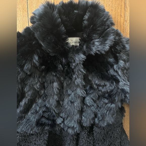 American Widgeon Black Size 10 Faux Fur Dress Coat - Picture 8 of 12